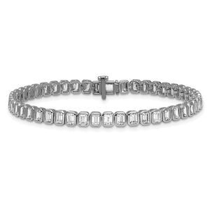 6.55 Carat (ctw SI, G) Lab Grown Emerald-Cut Diamond Tennis Bracelet 14K Gold